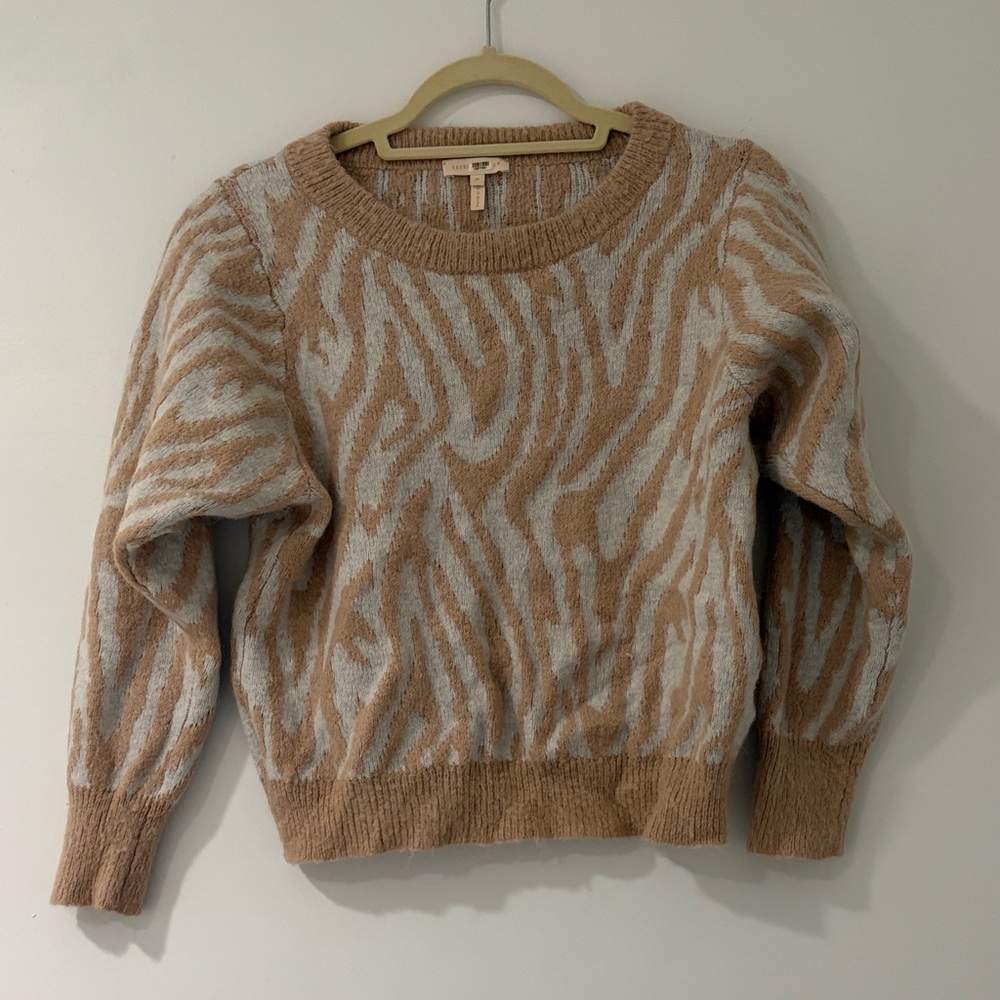 Rebecca Taylor Women's Zebra Pattern Sweater - Blush and Cream